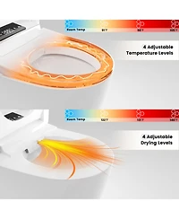 Casainc Smart One-Piece Bathroom Fixture With Heated Seat, Auto Flush, Wash, Dryer And Deodorizer