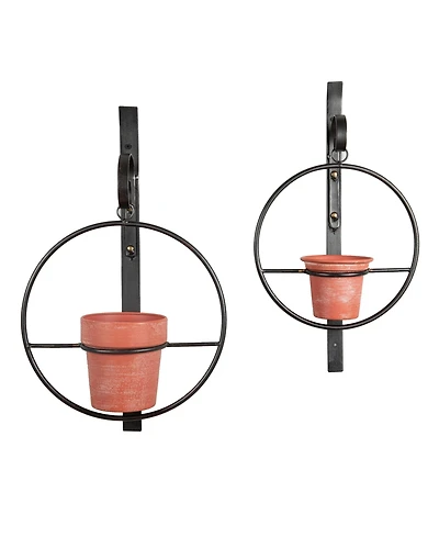 Danya B Tivoli 2-Piece Metal Hanging Planter Set