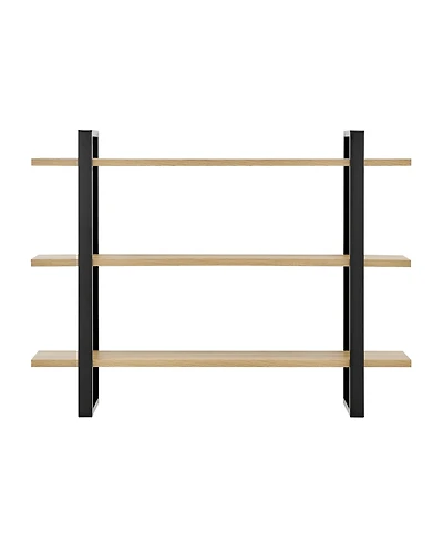 Danya B Rio Three Tier Floating Bracket Wall Shelf - Chestnut