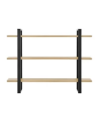 Danya B Rio Three Tier Floating Bracket Wall Shelf - Chestnut