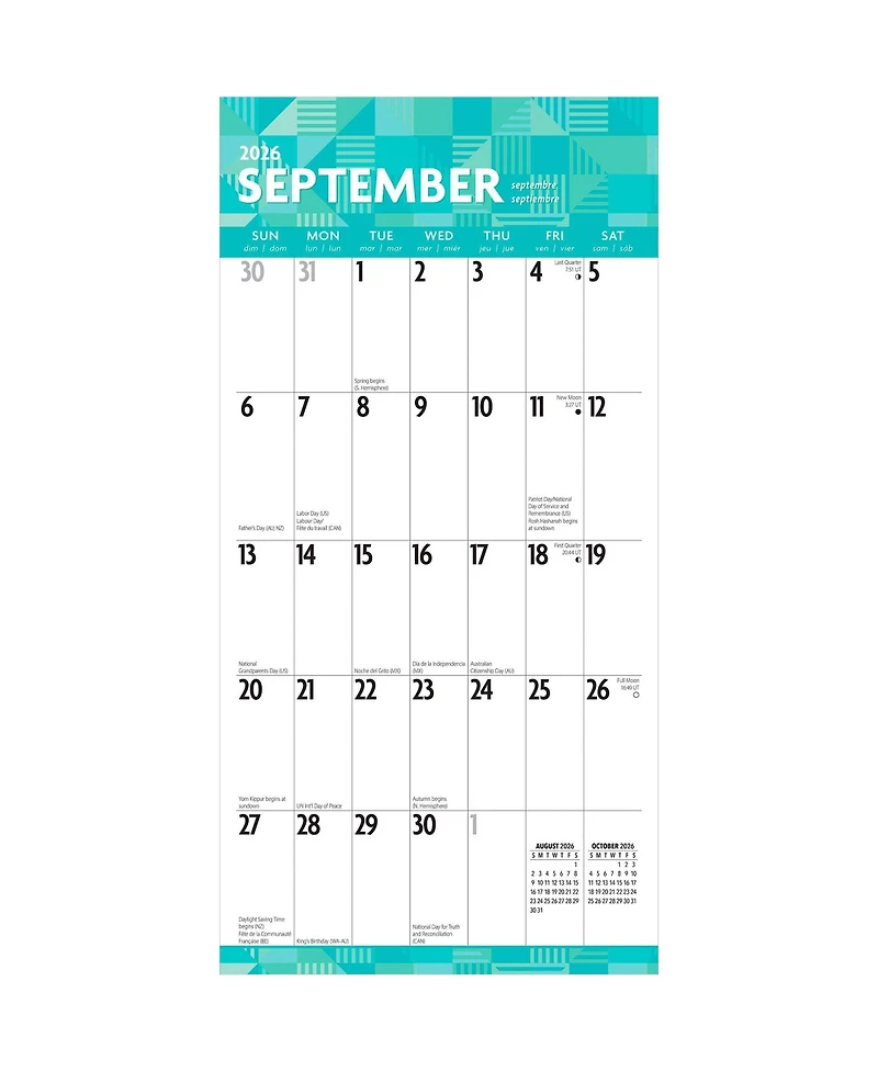 BrownTrout Large Print | 2026 12 x 24 Inch (Hanging) Monthly Square Wall Calendar | Matte Paper | Plastic-Free