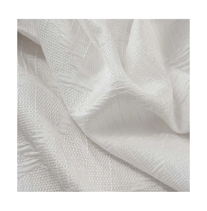 Rt Designers Collection Brookfield Jacquard High Quality Light Filtering Grommet Curtain Panel 54" x 90" White