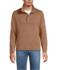 Lands' End Men's Sweater Fleece Snap Neck Pullover Jacket