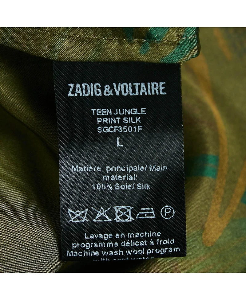 Pre-Owned Zadig & Voltaire Women's Brown Tink Leopard Print Satin Blouse