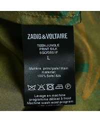 Pre-Owned Zadig & Voltaire Women's Brown Tink Leopard Print Satin Blouse