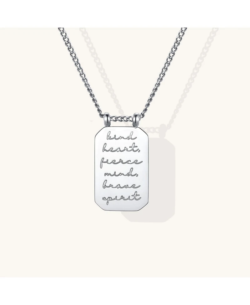Mantra Kind Heart Fierce Mind Brave Spirit Note To Self Necklace Yellow Gold
