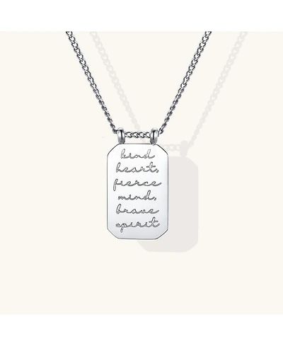 Mantra Kind Heart Fierce Mind Brave Spirit Note To Self Necklace Yellow Gold
