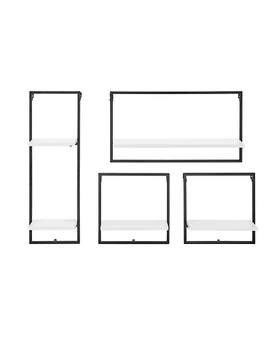 Danya B Framed 4-Piece Shelf Set - Metal Frame and Mdf Shelves