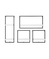 Danya B Framed 4-Piece Shelf Set - Metal Frame and Mdf Shelves