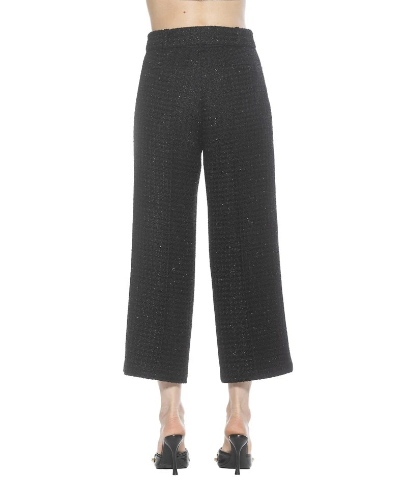 Alexia Admor Women's Caden Tweed Belted Wide Leg Pants