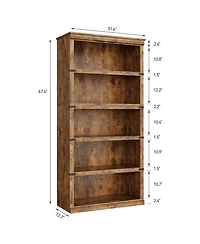 Gaomon 5 Tier Bookcase, Farmhouse Book Shelf