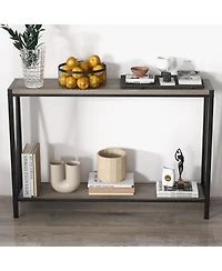 Gaomon 2 Tier Farmhouse Entryway Console Tables w/Storage Shelf, Narrow Console Tables for Entryway Living Room Hall Foyer Furniture