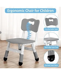 gaomon Kids Table and 4 Chairs Set Height Adjustable Table and Chair Set Boy and Girl Gift for Classrooms/Daycares/Home