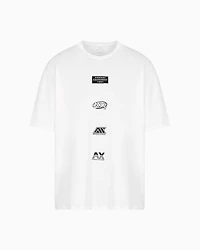 A|X Armani Exchange Men's Classic Fit Short Sleeve Stacked Logo Graphic T-Shirt