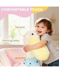 Qaba Pelican Baby Rocking Horse, Plush Stuffed Animal Rocker for Toddlers