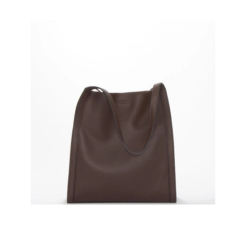 Susu Pebbled Leather Work Tote, Everyday Pebble Shoulder Bag