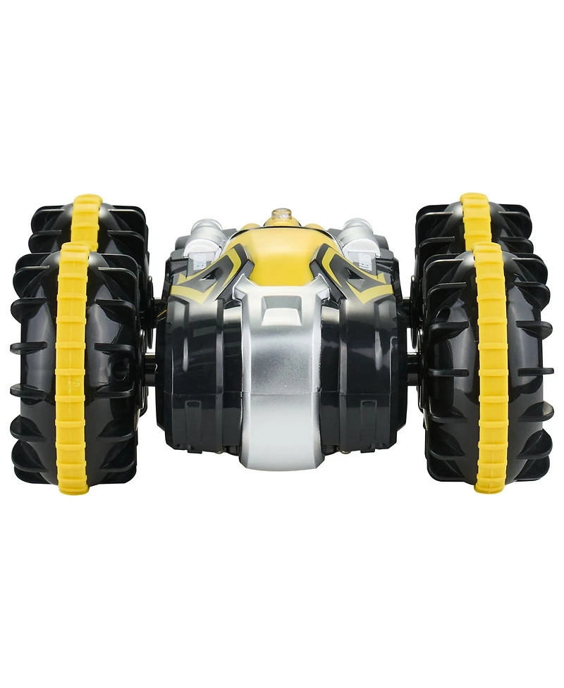 Mecale Amphibious Rc Car Boat, 2.4GHz 12 km/h 4WD Waterproof Car, 360° Rotating Stunt Vehicle with 2 Batteries, Toy for Kids 6+