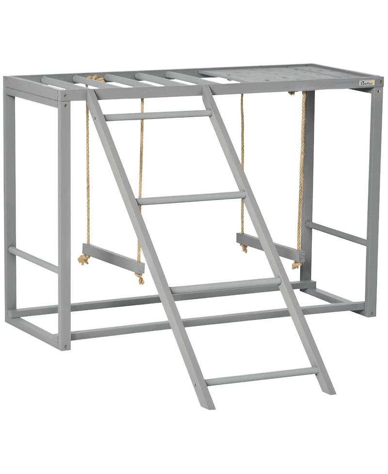 PawHut Wooden Chicken Activity Play w/ Swing Set, Chicken Coop Toy