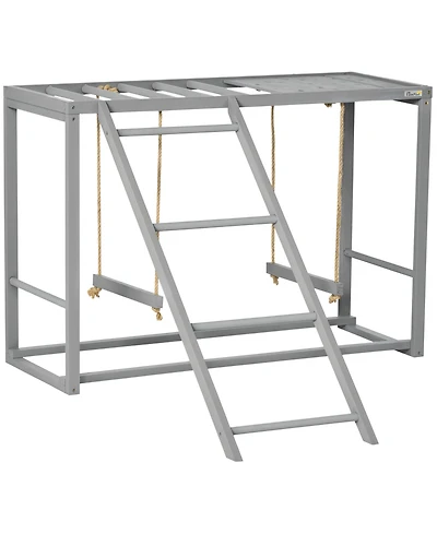 PawHut Wooden Chicken Activity Play w/ Swing Set, Chicken Coop Toy