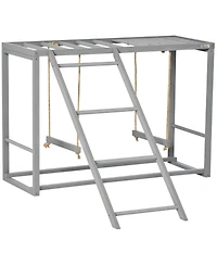 PawHut Wooden Chicken Activity Play w/ Swing Set, Chicken Coop Toy