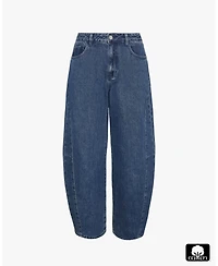 WeWoreWhat Women's Mid Rise Barrel Jeans.