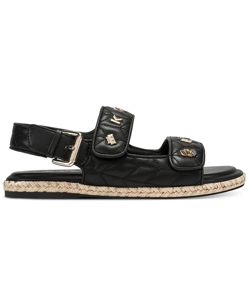 Karl Lagerfeld Paris Women's Charlay Studs Flat Espadrille Sandals
