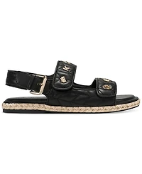 Karl Lagerfeld Paris Women's Charlay Studs Flat Espadrille Sandals