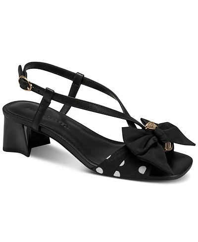 Karl Lagerfeld Paris Suttyn Bow Polka-Dot Heeled Sandals