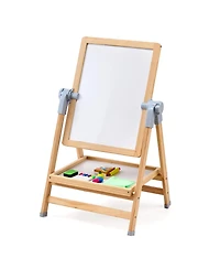 Hongge Kids Wooden Art Easel 2-in-1 Double-Sided with Accessories