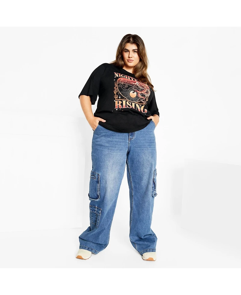 City Chic Women's Curved Hem Tee