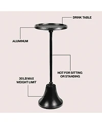 Jonathan Y Irida 24" Art Deco Designer Pedestal Drink Table and Decorative End with Hammered Round Top Bell Base