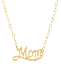 Macy's "Mom" Pendant Necklace in 10k Yellow Gold