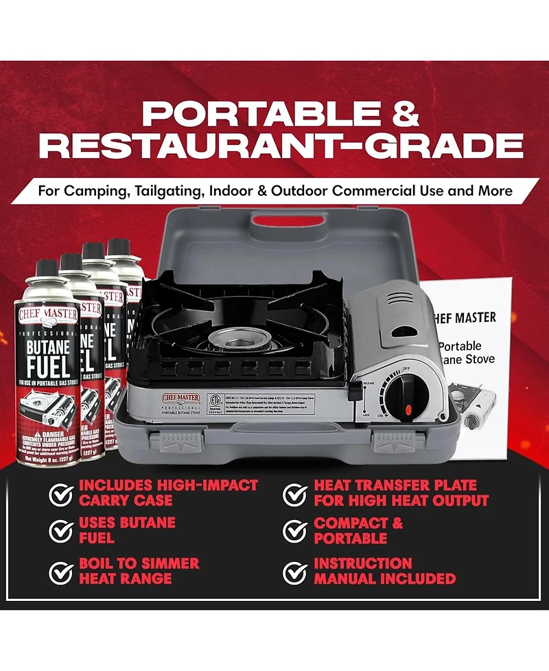 Aofar 15,000 Btu Butane Portable Camp Stove and Ignition for Emergencies, Hiking, Camping Essentials.