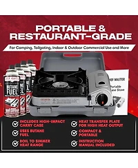 Aofar 15,000 Btu Butane Portable Camp Stove and Ignition for Emergencies, Hiking, Camping Essentials.