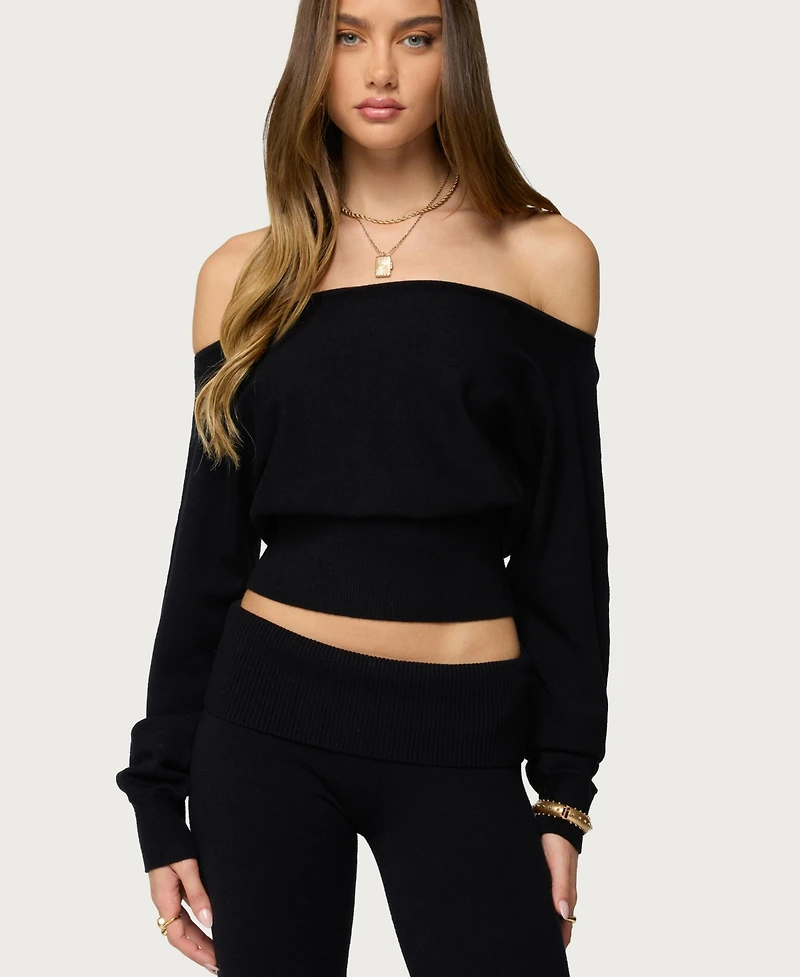 Edikted Women's Skyla Off Shoulder Knit Sweater