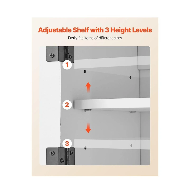Slickblue Bathroom Wall Cabinet with 2 Doors, Drawer, and Shelves