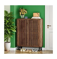 Slickblue Space-Saving Entryway Shoe Organizer with Closed Doors