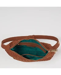 Susu Woven Suede Hobo Bag with Crossbody Strap
