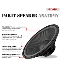 5 Core Car Subwoofer 2Pc 10" 3000W Pro Audio Deep Bass Component Sub Woofer 4Ohm Replacement Speaker