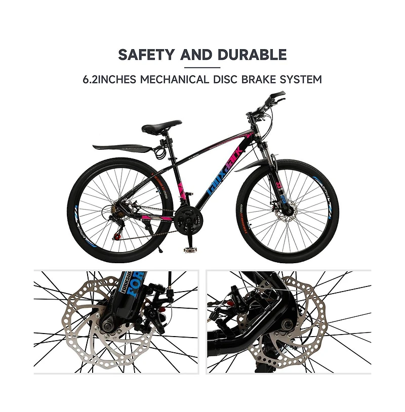 Artudatech 27.5-Inch 21-Speed Mountain Bike with Lightweight Magnesium Alloy Wheels & Dual Disc Brakes for Agile Riding