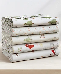 Linery & Co Ultra-Soft Turkish Cotton Flannel Holiday Print Sheet Set