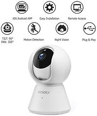 Contixo E6 Indoor Wi-Fi Security Camera, 1080p Hd, Pan & Tilt, Night Vision, 2-Way Audio, Motion Alerts
