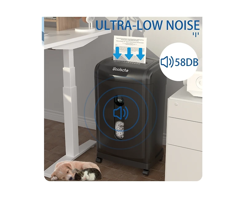 Mondawe 19-Sheet Cross Cut Paper Shredder, Heavy Duty 7.93 Gallon Ultra Quiet Shredder