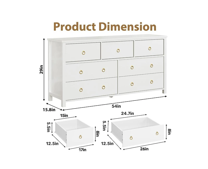 Gaomon 7 Drawer Dresser for Bedroom