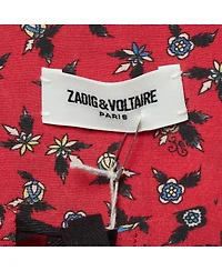 Pre-Owned Zadig & Voltaire Women's Floral Print Crepe Tie-Up Neck Mini Dress