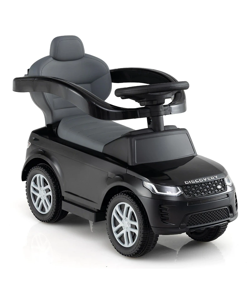 Hongge 3-in-1 Push Car with Removable Handle, Guardrail, and Storage for Toddlers 18–36 Months - Black