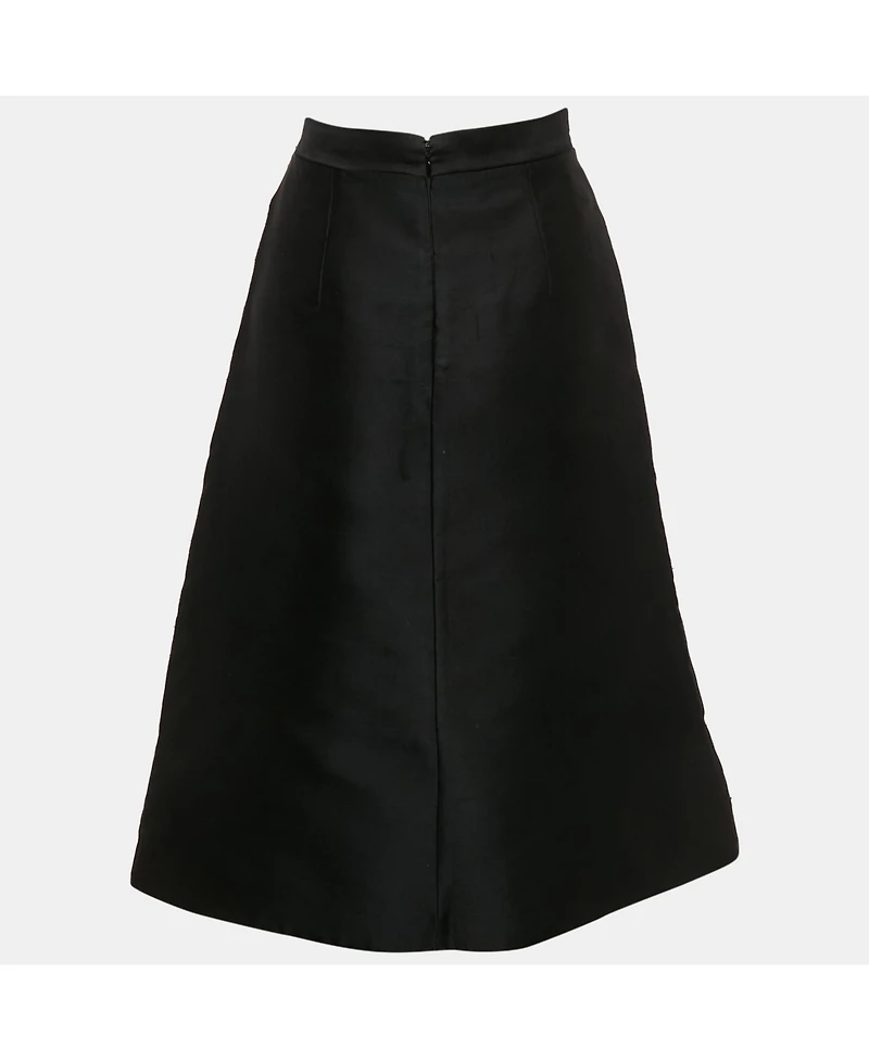 Pre-Owned Stella Mccartney Women's Black Embroidered Silk Blend Midi Skirt