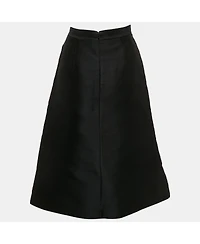 Pre-Owned Stella Mccartney Women's Black Embroidered Silk Blend Midi Skirt