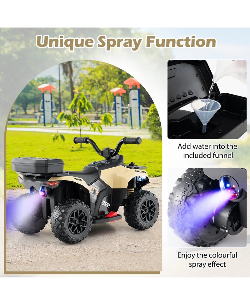 Hongge Kids Electric Atv Ride On Car With Music Spray Function And Storage Box
