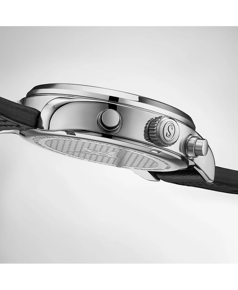 Stuhrling Navigator 4075 Men s 43mm Green Sunray Dial Brown Leather Strap Chronograph Quartz Watch